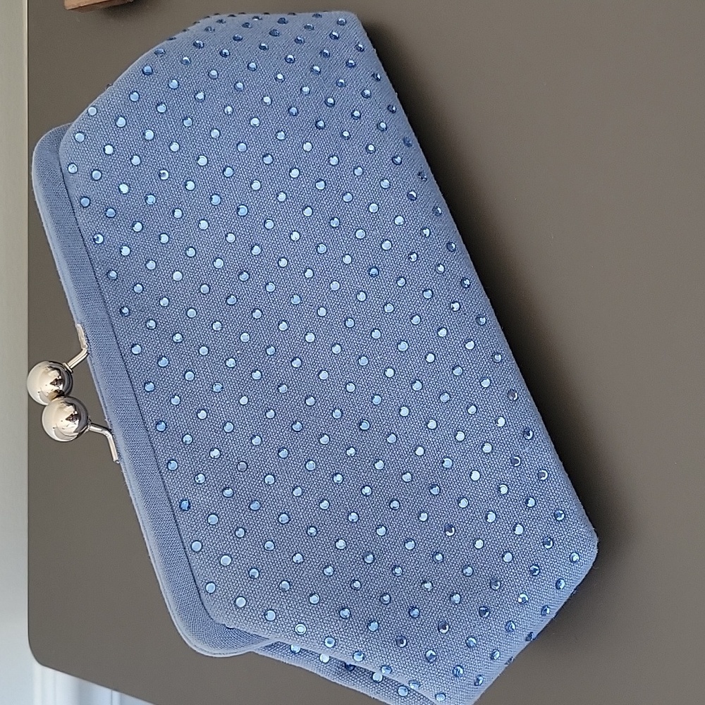 J crew clutch bag with crystals.